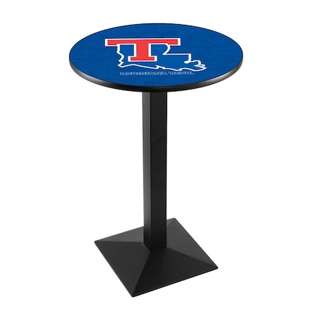 Holland Bar Stool Co 36" Blk Wrinkle Louisiana Tech Pub Table L217B3628LaTech